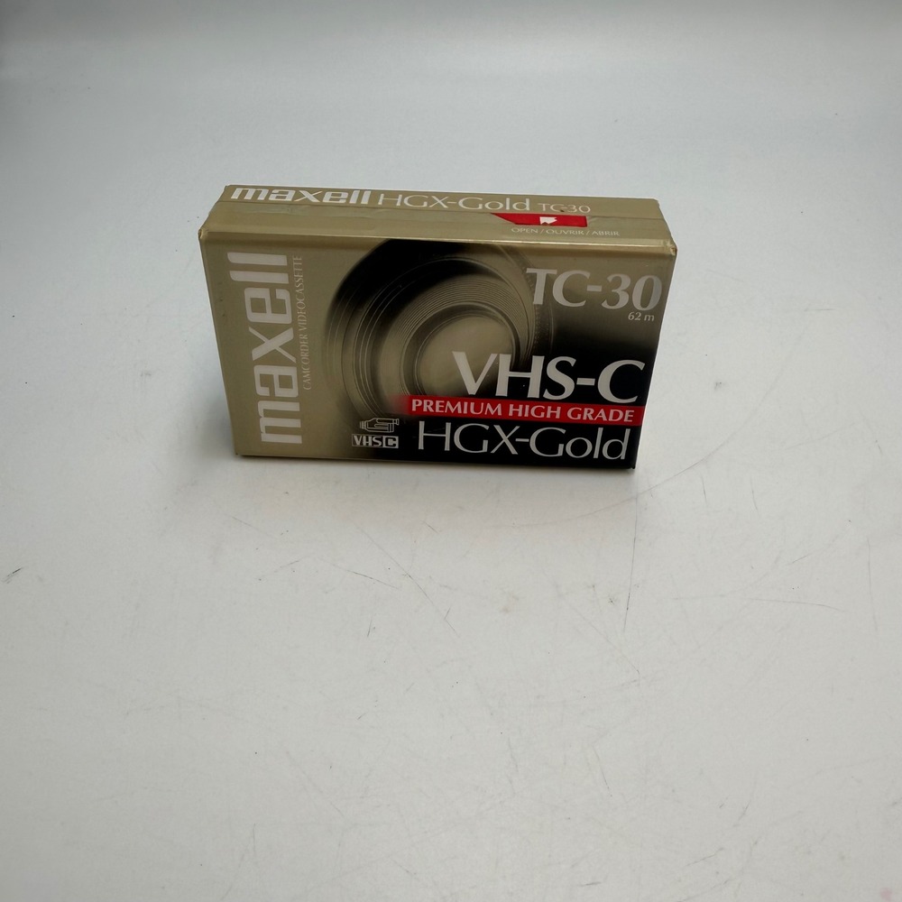 Maxell HGX-Gold TC-30 VHS-C Premium High Grade Camcorder Videocassette Sealed